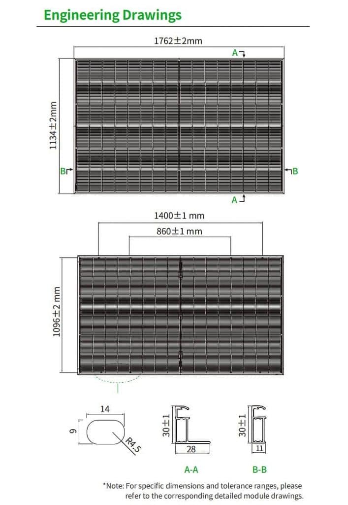 Jinko 48HL4M-BDV Engineering Drawings