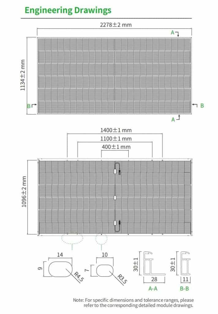 Jinko JKM 72HL4-BDV Engineering Drawings